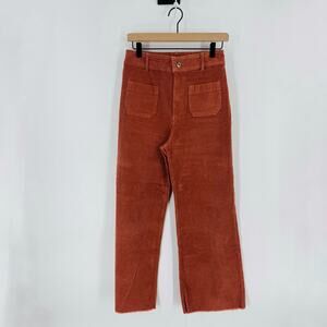 Miss Love Rust Corduroy High Rise Wide Leg Pants Size M Sailor Fit Fall Wardrobe